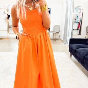 Vibrant Orange Maxi Dress